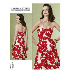 1174  CYNTHIA STEFFE STRAPLESS LINED SEAM DRESS PATTERN 4-10